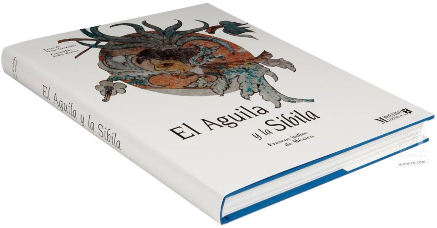 Fotografía en perspectiva de la portada y lomo del libro El Águila y la Sibila.