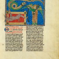 f.  155r, Langelo con la chiave dellabisso e il diavolo incatenato