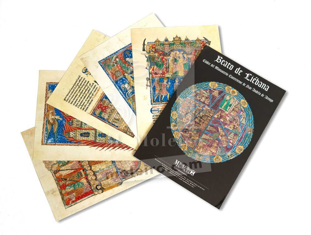 Mappe mit 12 Kunstdrucken aus dem Beatus von Liébana, Kodex aus San Andrés de Arroyo 