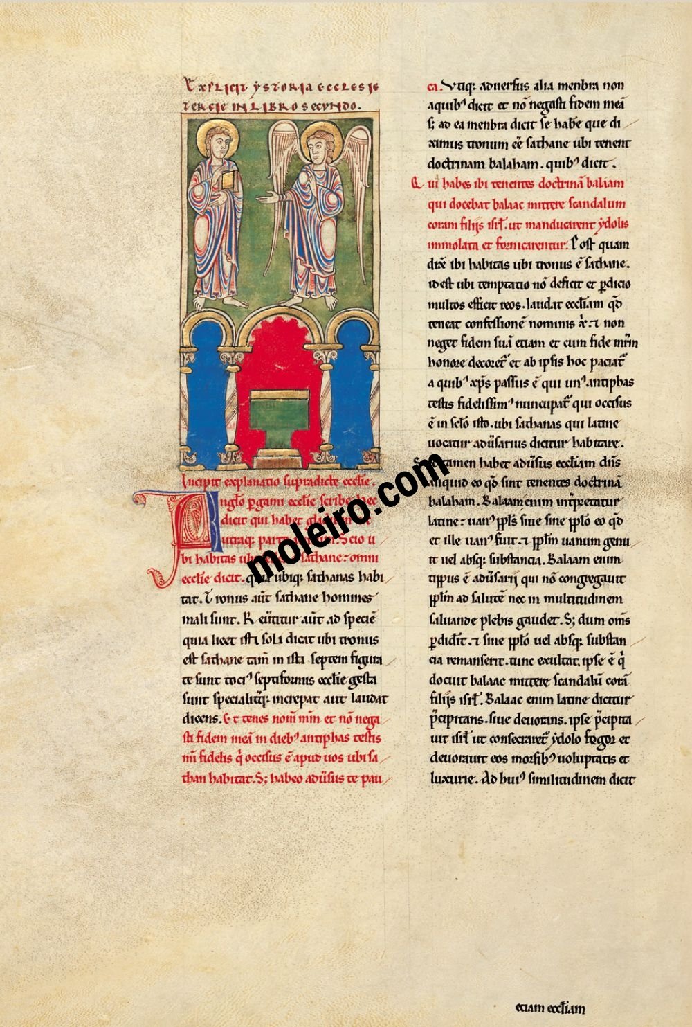 Beatus von Cardeña f. 48v, Die Botschaft an die Gemeinde in Pergamon