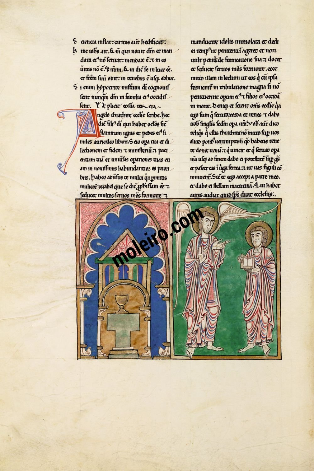 Beatus von Cardeña f. 51v, Die Botschaft an die Gemeinde in Thyatira