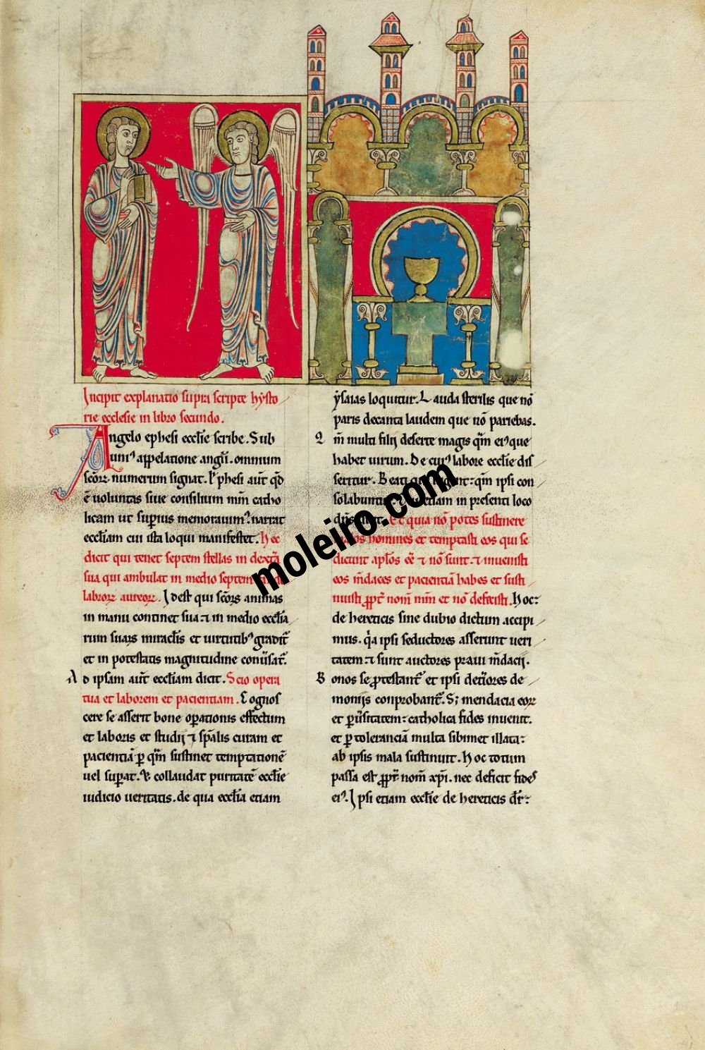Cardeña Beatus f. 42r, The message to the Church of Ephesus
