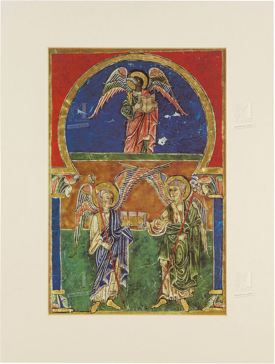 Lamina degli Angeli con il Vangelo di san Giovanni del Beato di Liebana.  1 lamina quasi originale