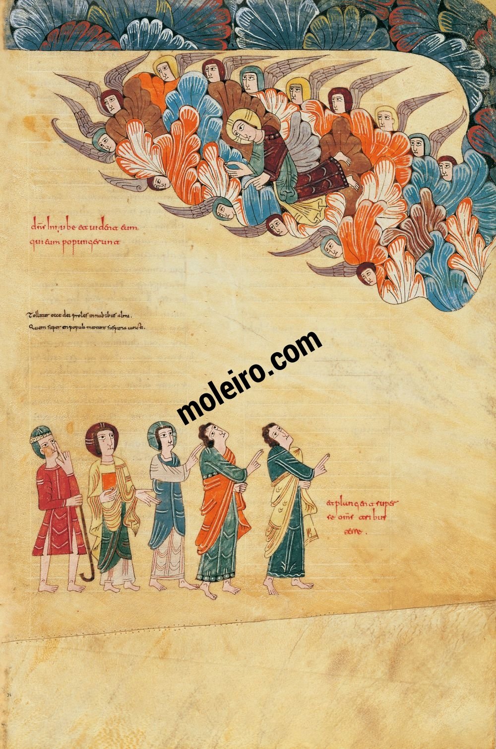 Beato di Girona f. 34r Apparizione di Cristo tra le nuvole