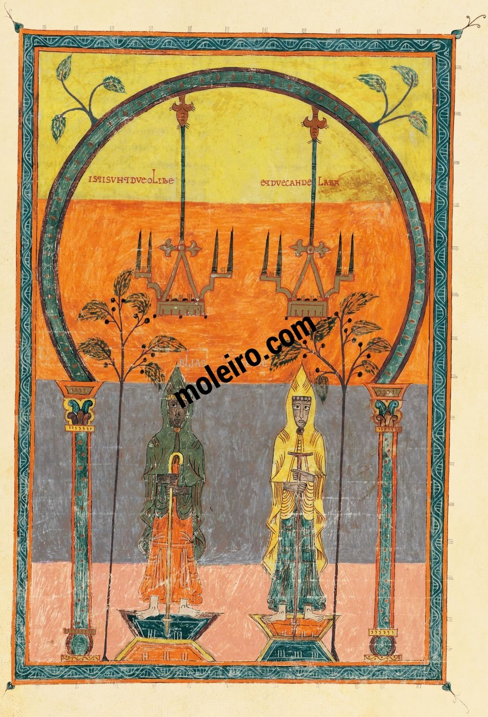 Beato de Liébana, códice del Monasterio de San Salvador de Tábara, Zamora f. 164r, Los dos testigos