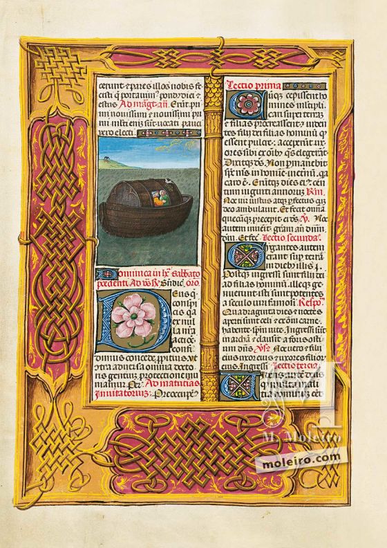 Brevier von Isabella der Katholischen f. 65v, Die Arche Noah