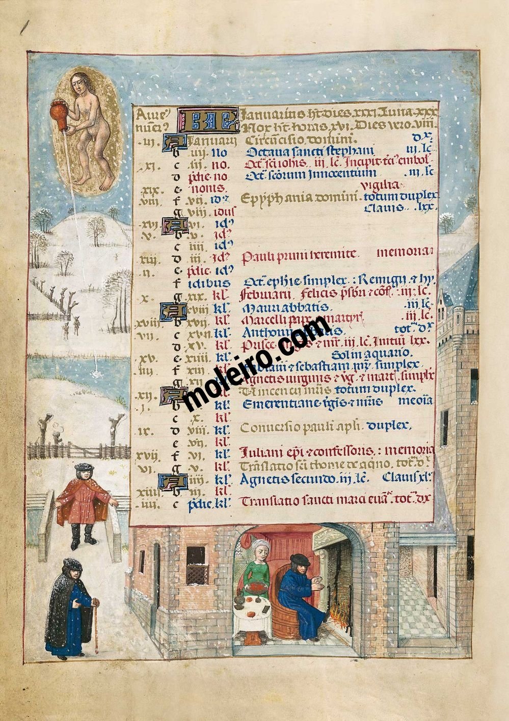 The Isabella Breviary f. 1v, January