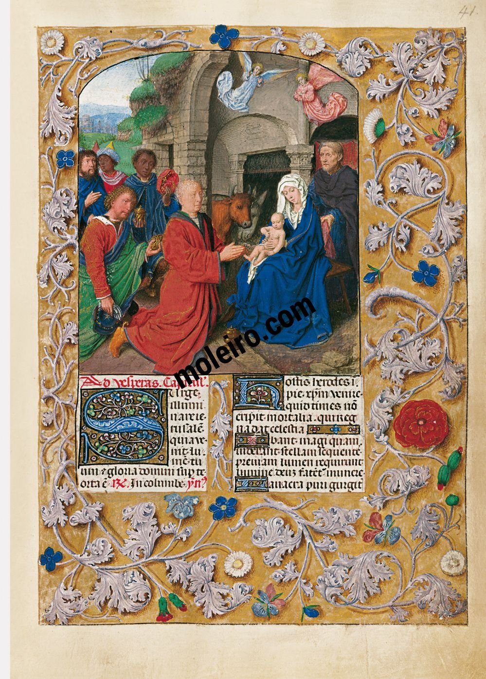 Brevier von Isabella der Katholischen f. 41r, Die Anbetung der Magier