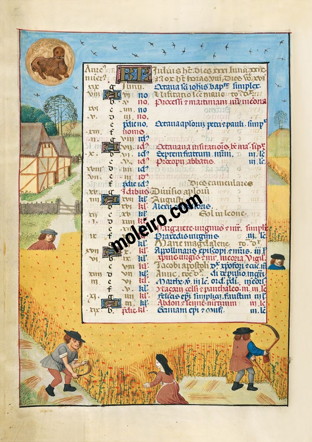 Brevier von Isabella der Katholischen f. 4v, Juli