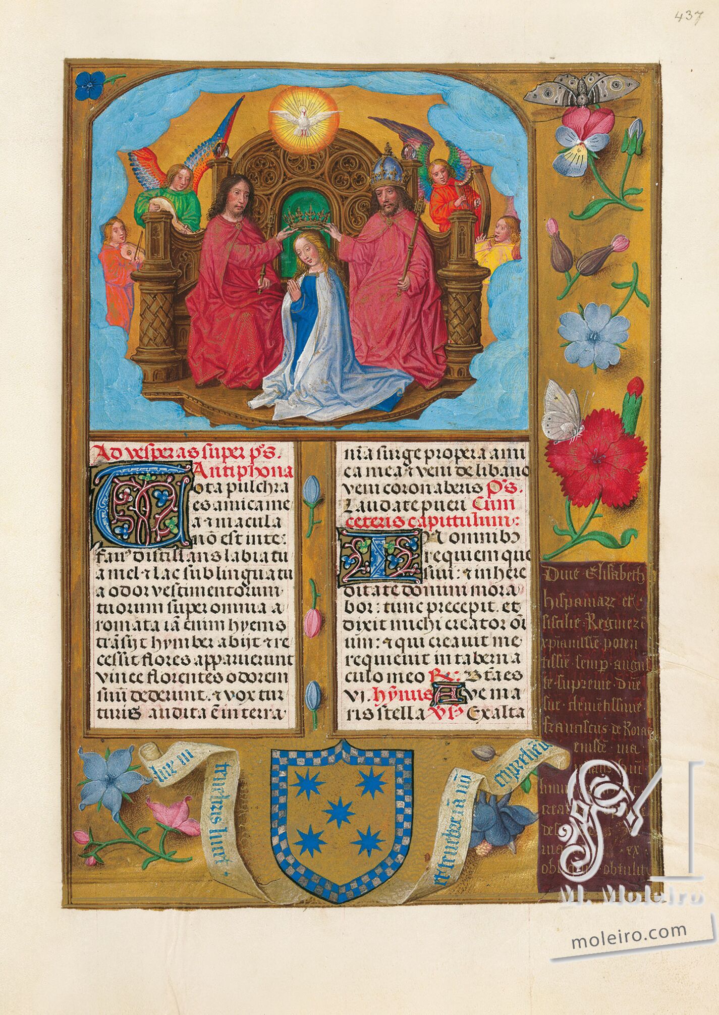 f. 437r, Apología de la coronación de la reina Isabel - La coronación de la Virgen