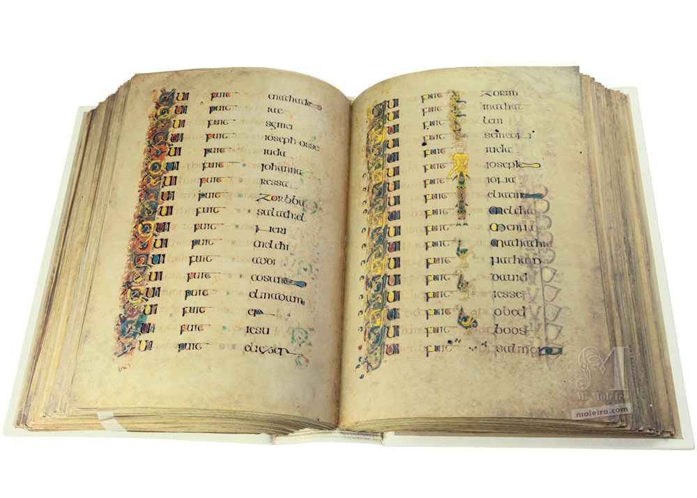 Le Livre de Kells (Book of Kells) ff. 200v-201 · Luc ; généalogie de Jésus