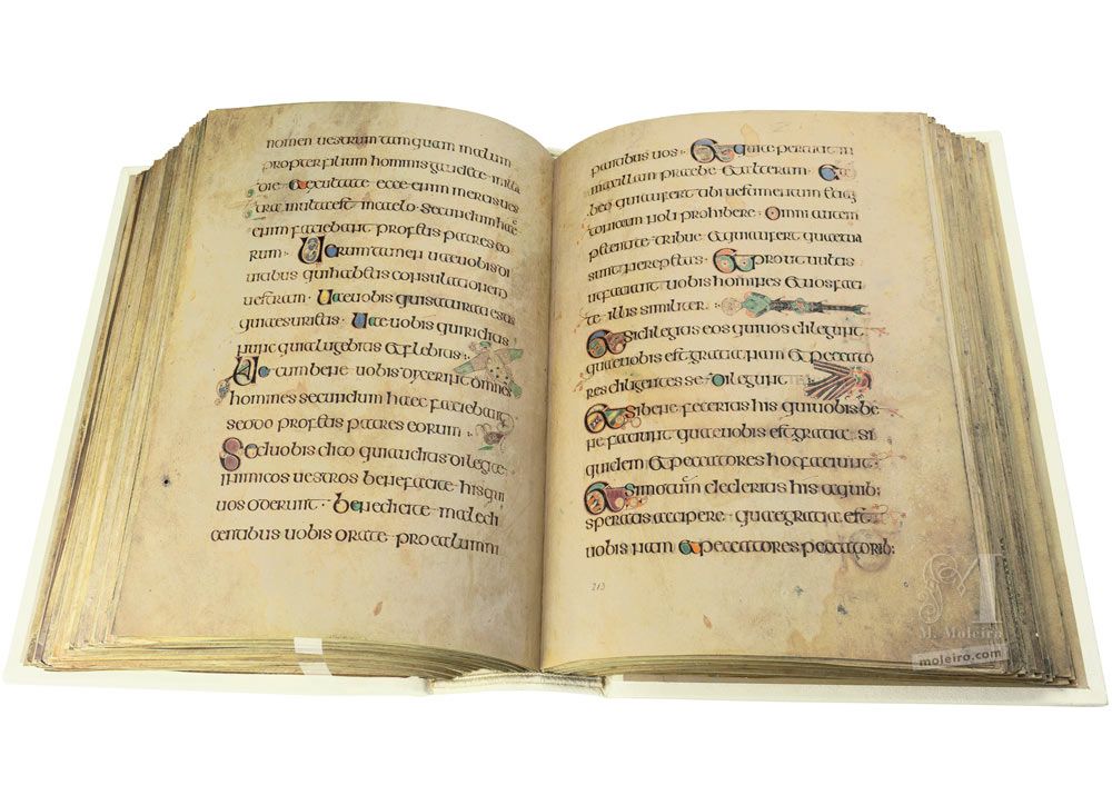 El Libro de Kells (Book of Kells) ff. 212v-213 · Lucas