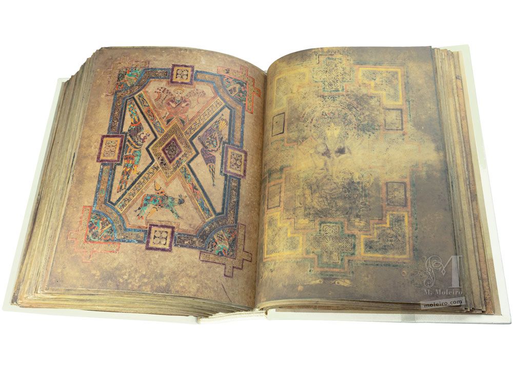 El Libro de Kells (Book of Kells) ff. 290v-291 · El Evangelio de Juan:
símbolos de los cuatro evangelistas
