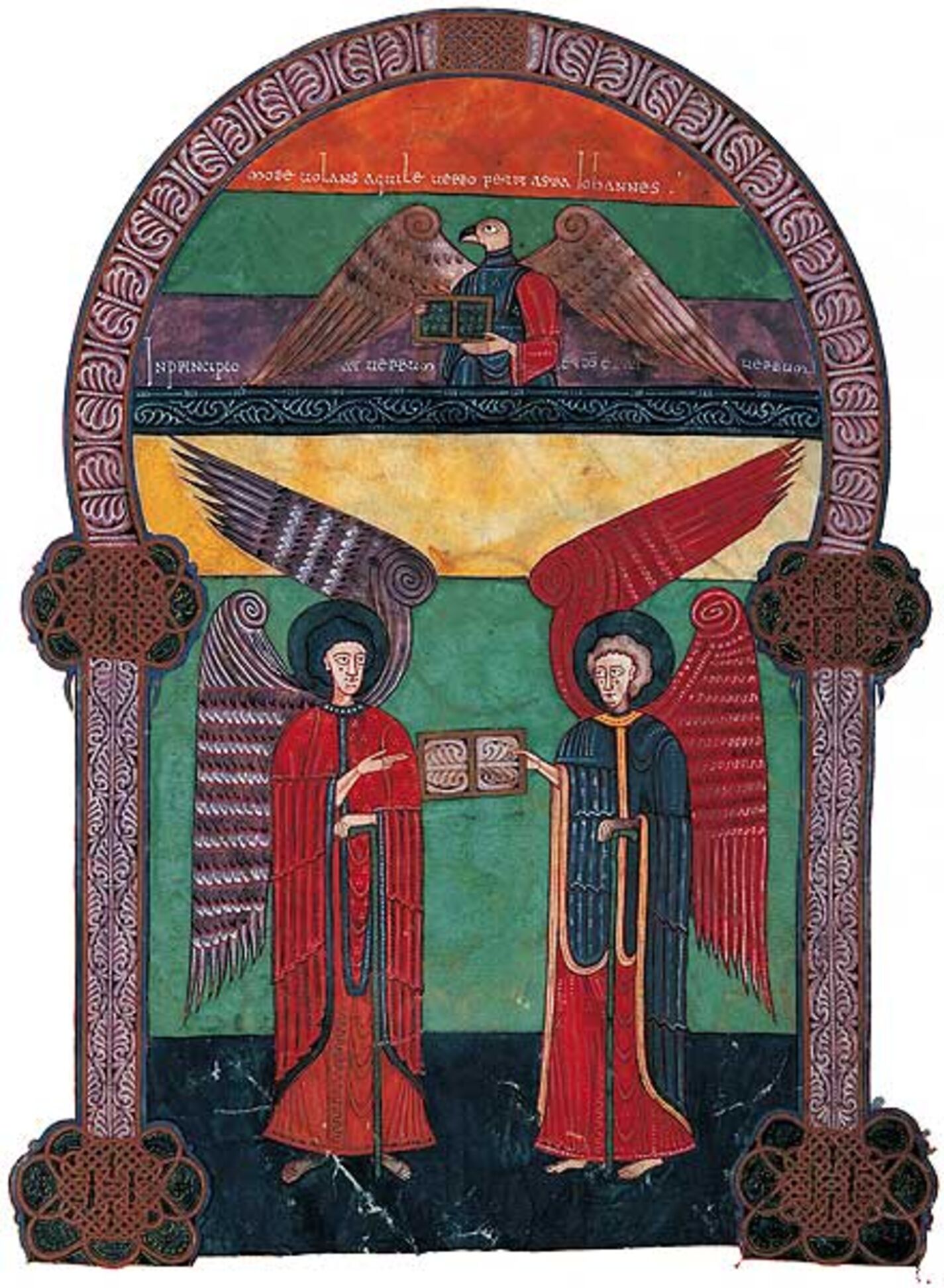 f. 10, Los ángeles con el evangelio de Juan