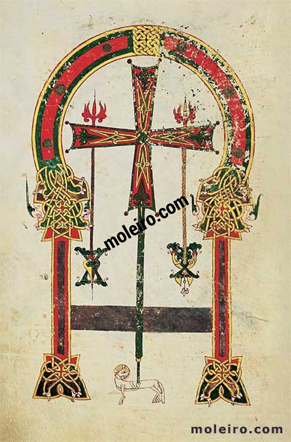Cartella di 6 lamine del Beato di Liebana, codice di San Domenico di Silos.  f.  2v, Croix dOvide