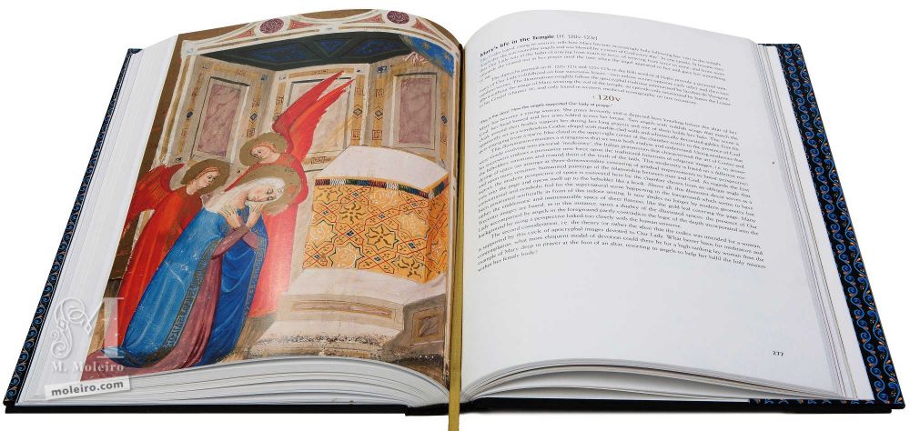 Imagen de la vida de María en el Templo en la Biblia moralizada de Nápoles, Français 9561 (c. 1340) BnF, París