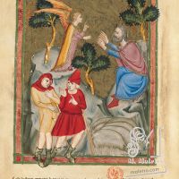 f. 116v : Annonce de la naissance de Marie