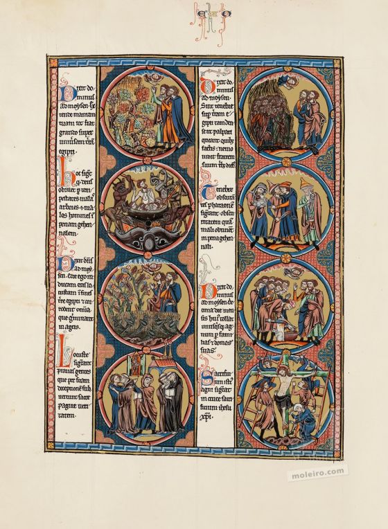 Folder of 2 prints from The Bible of Saint Louis: Exodus 