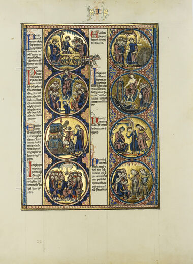 Carpeta con 2 láminas de la Biblia de San Luis: Génesis 2 láminas casi-originales