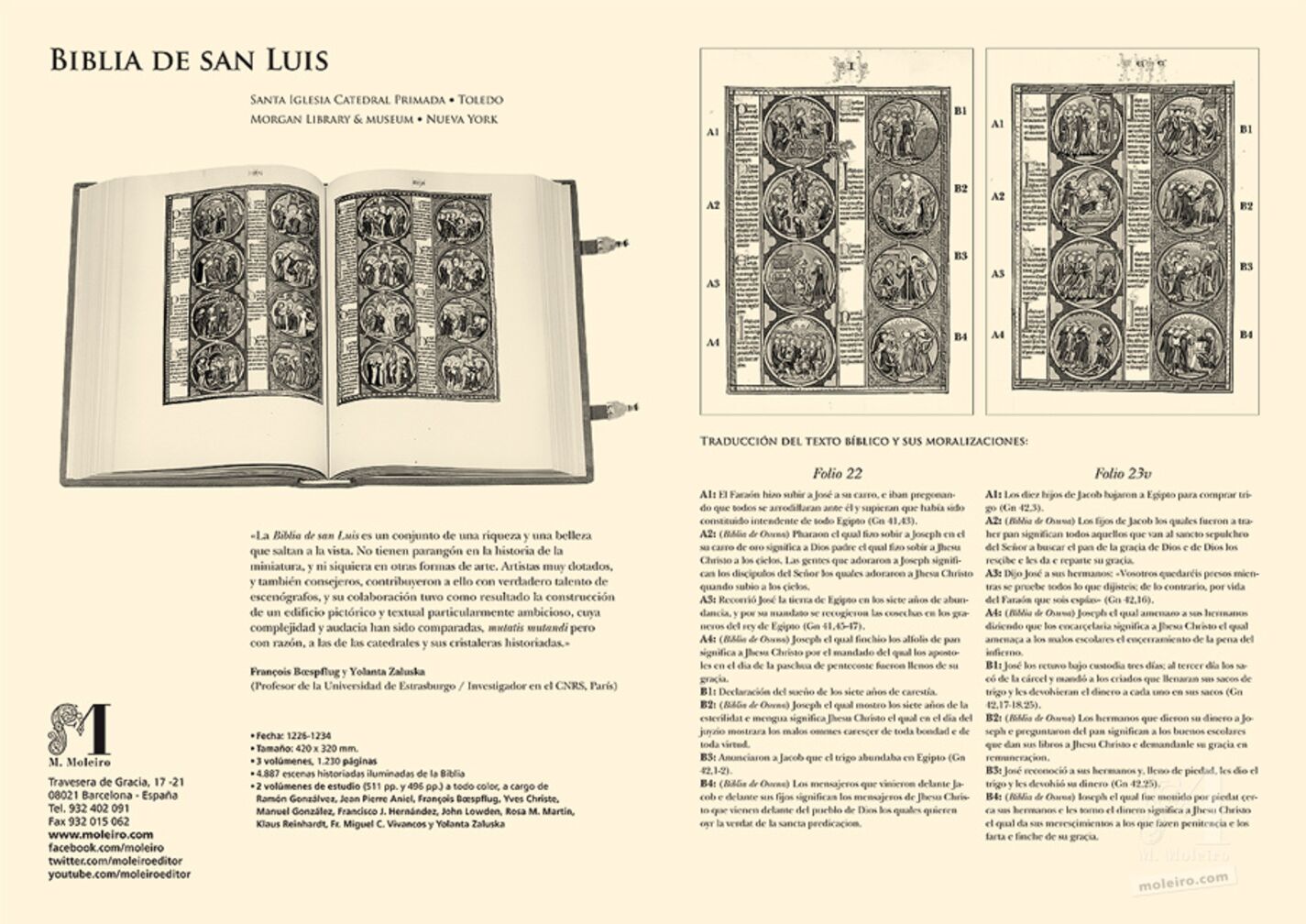 Díptico explicativo de las láminas de la Biblia de San Luis: Génesis