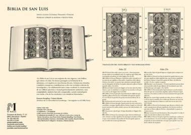 Carpeta con 2 láminas de la Biblia de San Luis: Génesis 2 láminas casi-originales