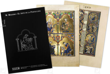 Cartella di 2 lamine della Bibbia di San Luigi: Regina Bianca di Castiglia e San Luigi. 2 lamine quasi originali