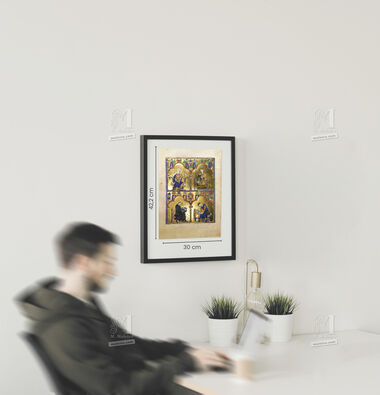 Pasta com 2 lâminas da Bíblia de São Luís: Rainha Blanca de Castela e São Luís 2 lâminas quase-originais Pasta com 2 lâminas da Bíblia de São Luís: Rainha Blanca de Castela e São Luís 2 lâminas quase-originais