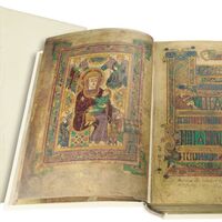 Folio 7v: La Virgen y el Niño. Folio 8r: Breves causae de Mateo I-III