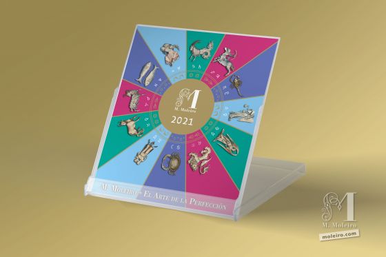 Moleiro Calendar 2021 CD desk calendar (12 pages of 14x12 cm)