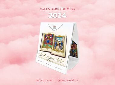 Calendrier Moleiro 2024 - Roman de la Rose Calendrier de bureau format CD (12 feuilles 14x12 cm)
