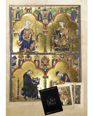 Mappe mit 2 Kunstdrucken aus der Bibel Ludwigs des Heiligen: Königin Blanka von Kastilien und Ludwig der Heilige 2 originalgetreue Nachbildungen