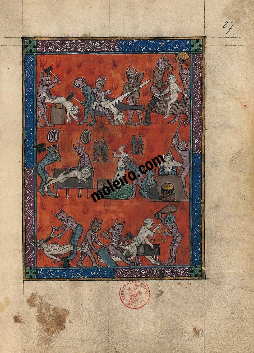 Cartella di 5 lamine dell’Apocalisse 1313. 