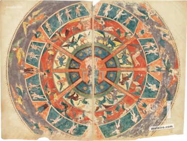 Mappe mit 5 Kunstdrucken aus dem Beatus von Liébana, Kodex von Girona 5 originalgetreue Nachbildungen