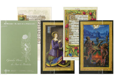 Carpeta con 5 láminas de las Grandes Horas de Ana de Bretaña 5 láminas casi-originales