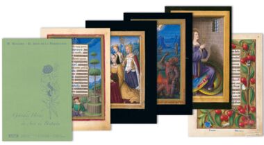 Carpeta con 5 láminas de las Grandes Horas de Ana de Bretaña 5 láminas casi-originales