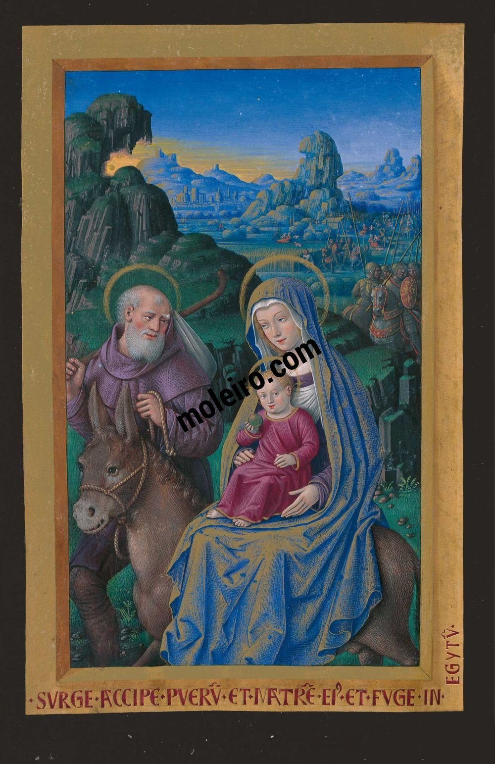 Great Hours of Anne of Brittany The flight into Egypt, f. 76v

