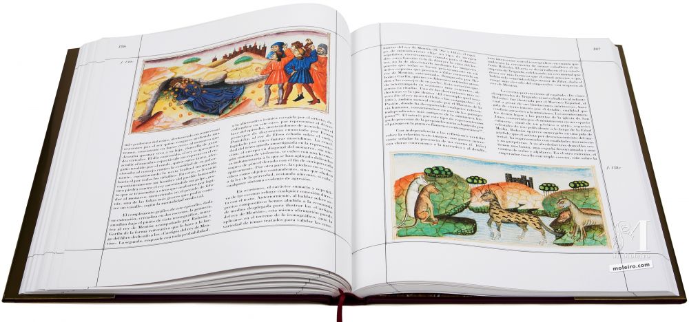 Libro del Caballero Zifar Castigo al rey Éfeso e ilustración de ámbito natural.