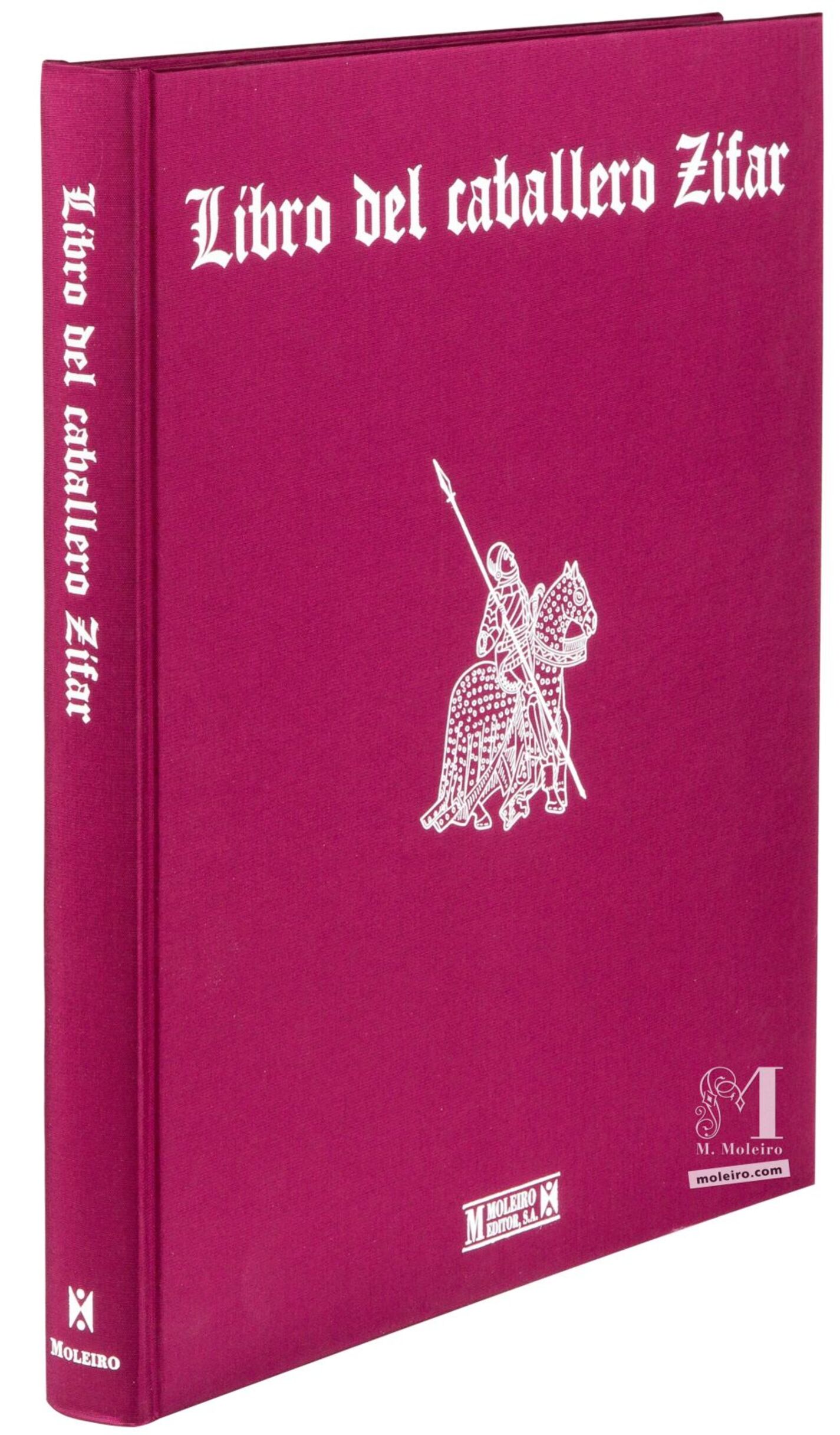 Detalle de la encuadernación en tela: portada y lomo del libro de arte Libro del Caballero Zifar