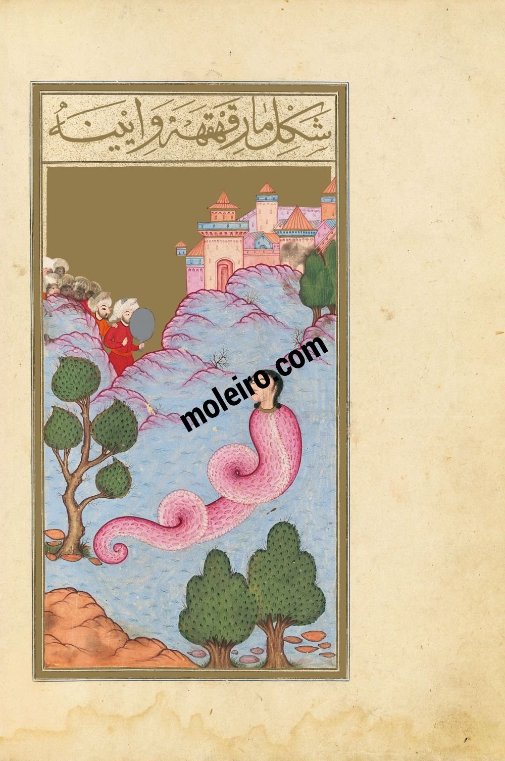 Libro della Felicità f. 90v, Il Serpente che ride