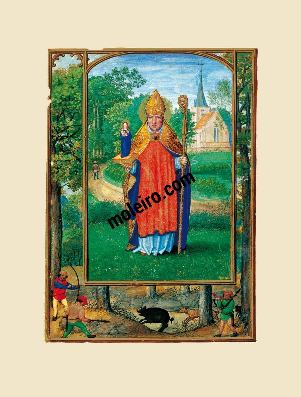 Libro del Golf (Libro d’Ore) f. 1r, Ritratto di un vescovo