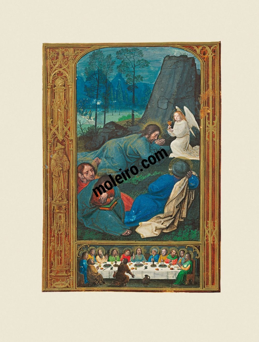 Libro del Golf (Libro d’Ore) f. 2v, Preghiera nell’Orto degli Ulivi