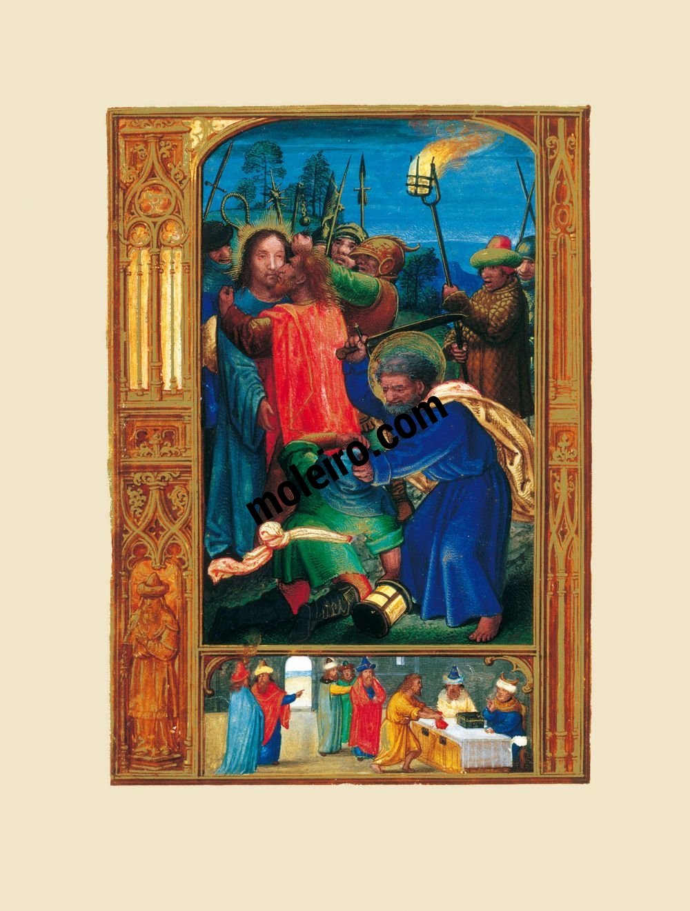 Libro del Golf (Libro d’Ore) f. 4v, Il bacio di Giuda