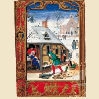 f. 18v, janvier, travaux d’hiver