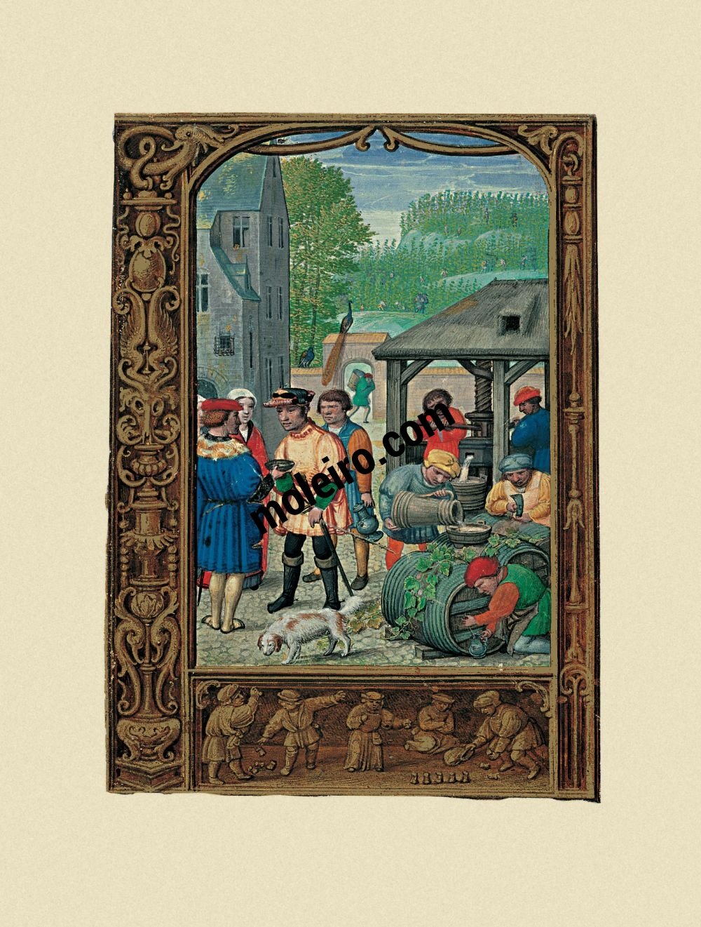 Libro del Golf (Libro d’Ore) f. 27v, ottobre, festa della vendemmia