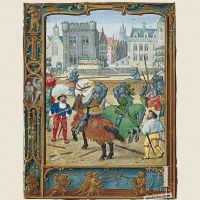 f. 23v, June, Tournament