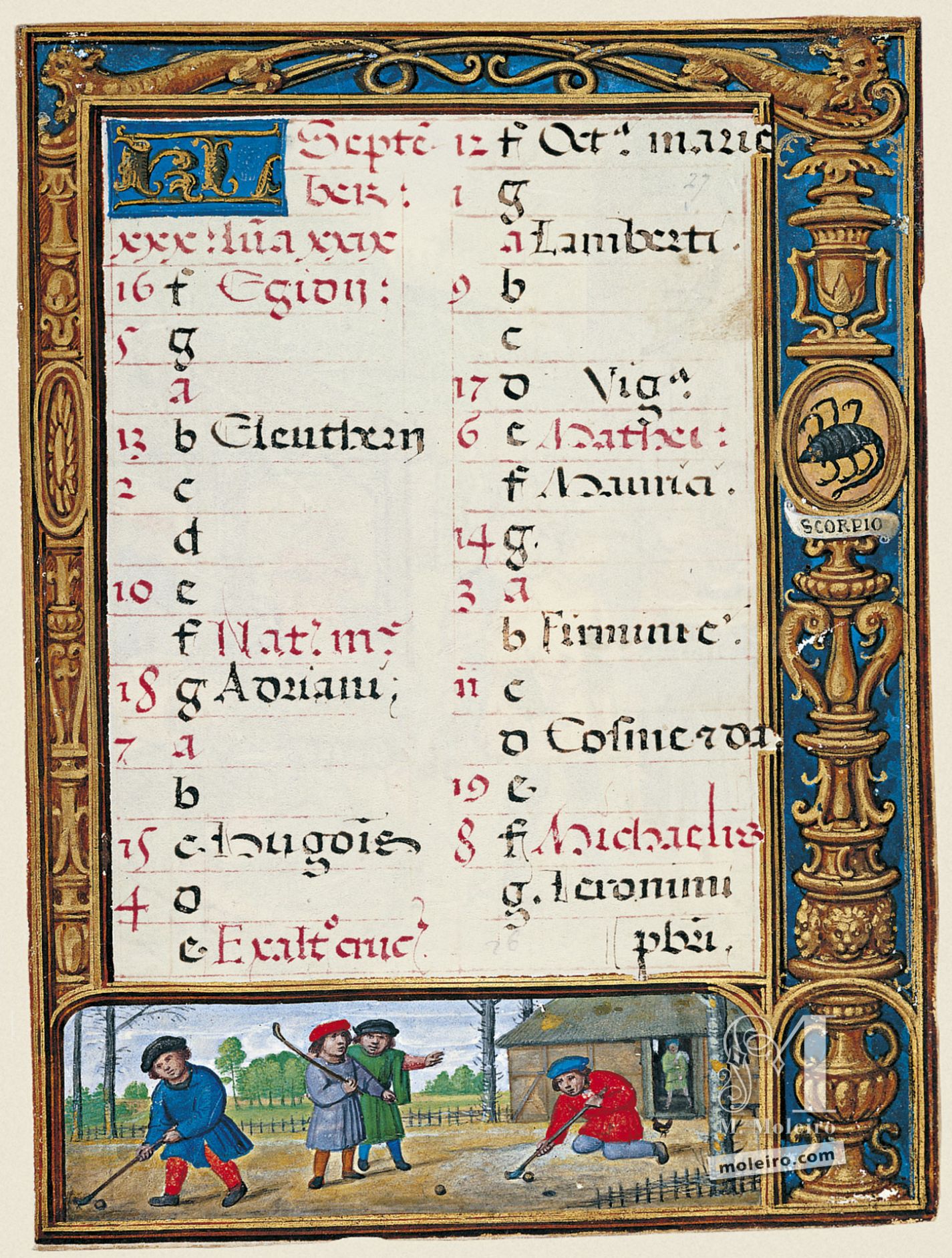 f. 27r, Calendario, septiembre