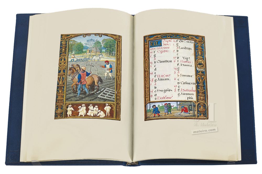 Libro del Golf (Libro d’Ore) ff. 26v-27r, September calendar