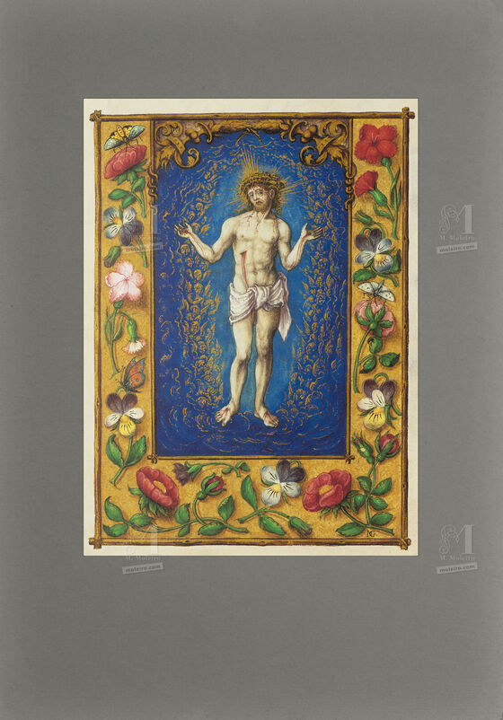 Print: the Man of Sorrows from the Prayer Book of Albert of Brandenburg 1 identical illumination