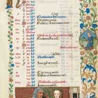 Kalender: September, Ein eigentümliches Paar (f. 5r)<br />
 