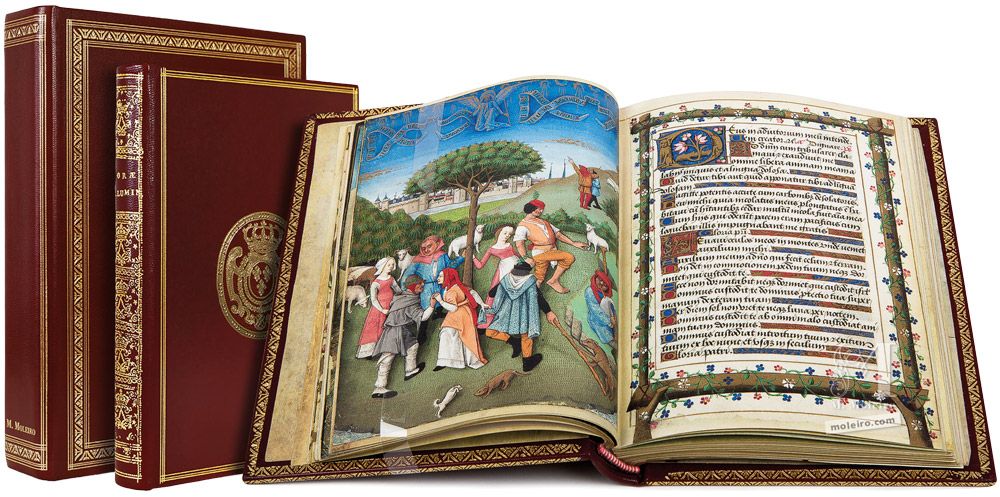 Stundenbuch von Karl von Angoulême Storage case, closed book and open book (f. 20v)